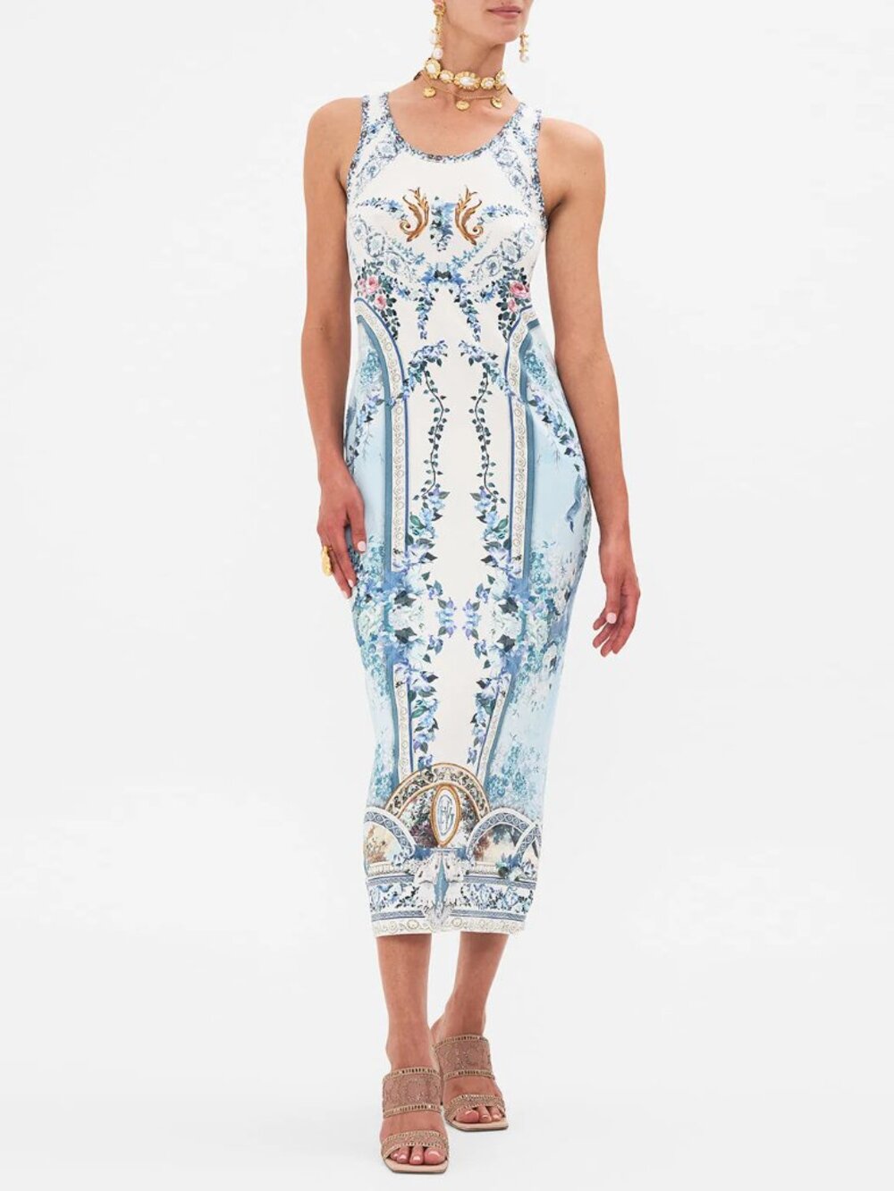 Camilla Season of the Siren Jersey Scoop Neck Tank Dress Size Small